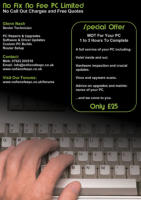 No Fix No Fee PC Advertising Flyer